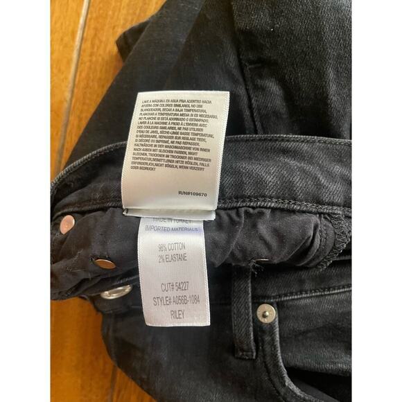 AGOLDE RILEY High Rise Straight Leg Cropped Black Stretch Denum Jeans Size 31 - Picture 5 of 6